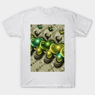 Triple Hearts Fractal Pattern T-Shirt